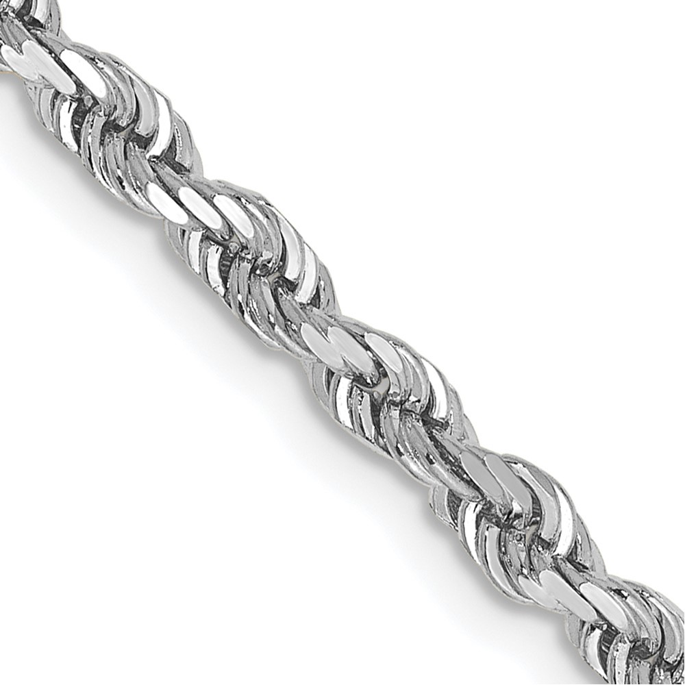 10k White Gold 3.35mm D/C Quadruple Rope Chain (10WQT025-18)
