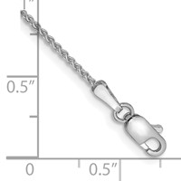 10K White Gold WG 1.25mm Spiga Chain Anklet view 2