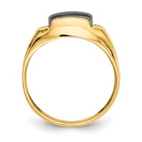 IB Goodman 10K Yellow Gold Mens Gray Cats Eye and.01 Carat Diamond Ring view 2