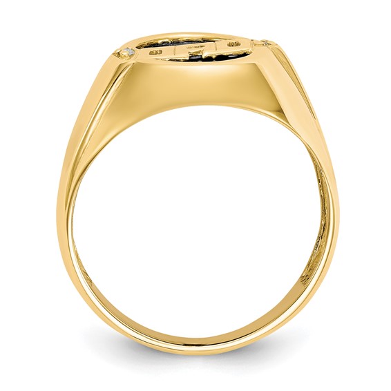 Gold Diamond and Oynx Mens Ring