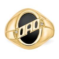 IB Goodman 10K Mens Diamond and Oval Black Onyx Dad Ring view 5