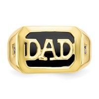 IB Goodman 10K Yellow Gold Mens Diamond and Black Onyx Dad Ring view 5