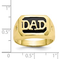 IB Goodman 10K Yellow Gold Mens Diamond and Black Onyx Dad Ring view 3