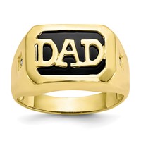 IB Goodman 10K Yellow Gold Mens Diamond and Black Onyx Dad Ring view 1