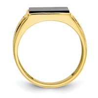 IB Goodman 10K Yellow Gold Mens Diamond and 12x 10mm Black Onyx Ring view 2
