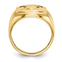 10K Diamond and Black Onyx Mens Claddagh Ring view 2