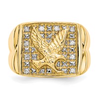 IB Goodman 10K and White Rhodium Mens 0.12 Carat Diamond Eagle Ring view 5