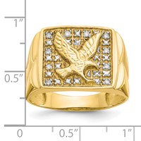 IB Goodman 10K and White Rhodium Mens 0.12 Carat Diamond Eagle Ring view 3