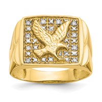 IB Goodman 10K and White Rhodium Mens 0.12 Carat Diamond Eagle Ring view 1