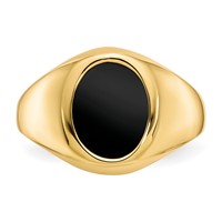 IB Goodman 10K Yellow Gold Mens 12x 10mm Oval Onyx Ring view 5
