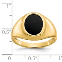 IB Goodman 10K Yellow Gold Mens 12x 10mm Oval Onyx Ring view 3
