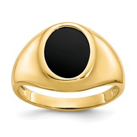 IB Goodman 10K Yellow Gold Mens 12x 10mm Oval Onyx Ring view 1