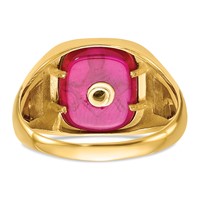 IB Goodman 10K Yellow Gold Mens Polished and Textured Ring with Black Enamel and Lab Created Ruby Masonic view 5