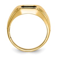 IB Goodman 10K Yellow Gold Onyx and.01 Carat Diamond Mens Cross Shank Ring view 2