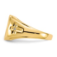 IB Goodman 10K Yellow Gold Onyx and.01 Carat Diamond Mens Cross Shank Ring view 4