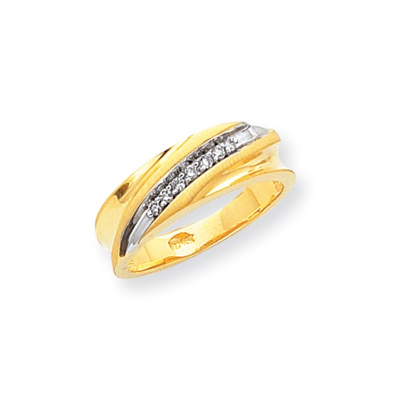10k & Rhodium .12ct Diamond Mens Ring