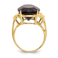 10K 18x13mm Oval Smoky Quartz Ring view 2