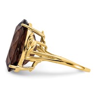 10K 18x13mm Oval Smoky Quartz Ring view 4