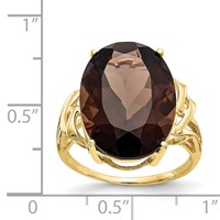 10K 18x13mm Oval Smoky Quartz Ring view 3