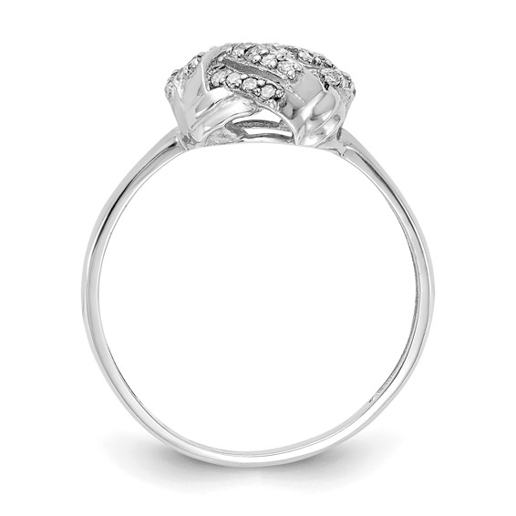 10K Tiara Collection White Gold Polished Diamond Ring