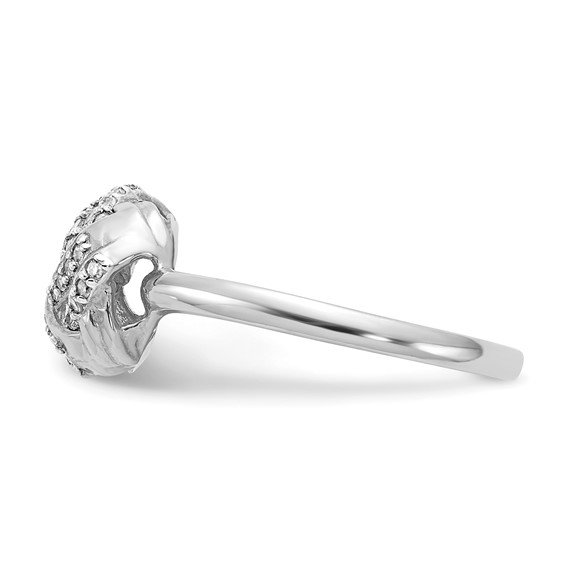 10K Tiara Collection White Gold Polished Diamond Ring