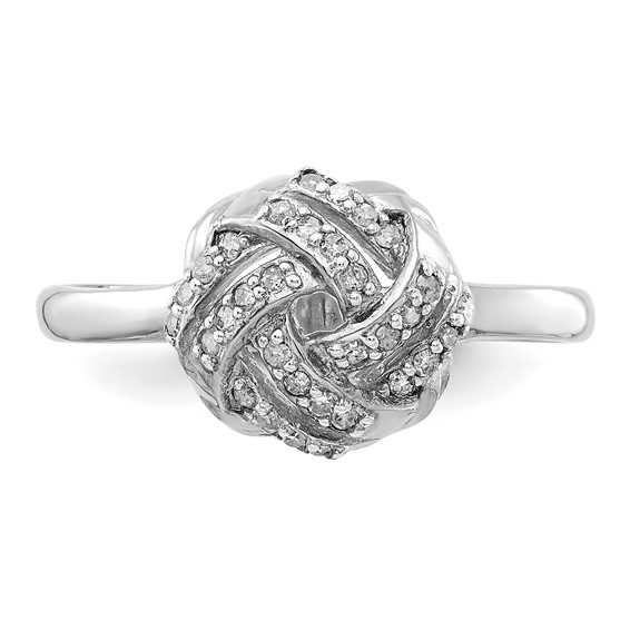 10K Tiara Collection White Gold Polished Diamond Ring