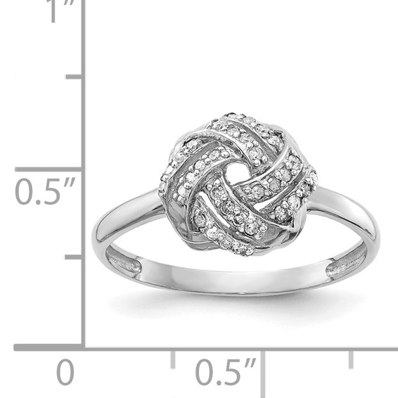 10K Tiara Collection White Gold Polished Diamond Ring