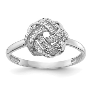 10K Tiara Collection White Gold Polished Diamond Ring