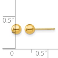 10K Polished 4mm Ball Post Earrings view 4