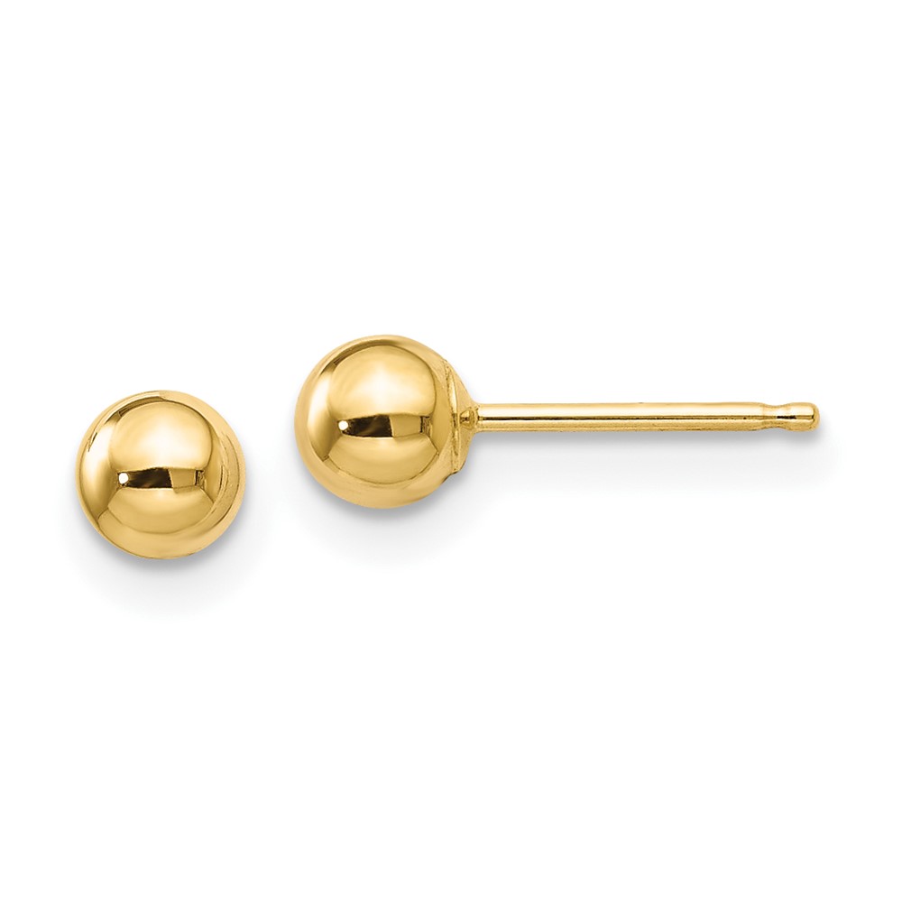 10k Polished 4mm Ball Post Earrings (10X4MMG)