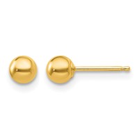 10K Polished 4mm Ball Post Earrings view 1