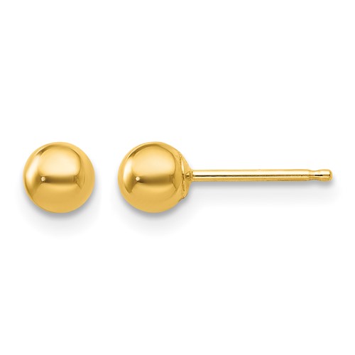 10K Polished 4mm Ball Post Earrings