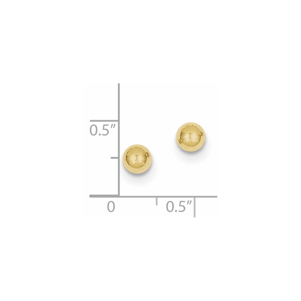 10k Polished 5mm Ball Post Earrings (10X5MMG)