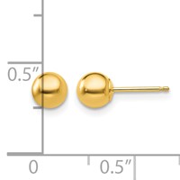 10K Polished 5mm Ball Post Earrings view 4
