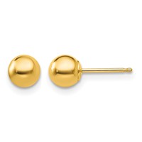 10K Polished 5mm Ball Post Earrings view 1