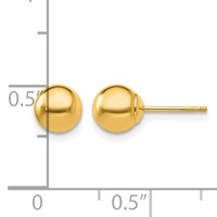 10K Polished 6mm Ball Post Earrings view 4
