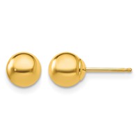 10K Polished 6mm Ball Post Earrings view 1