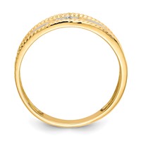 IB Goodman 10K and White Rhodium Mens.01ct Diamond Trio Cross Wedding Band view 2