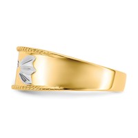 IB Goodman 10K and White Rhodium Mens.01ct Diamond Trio Cross Wedding Band view 4