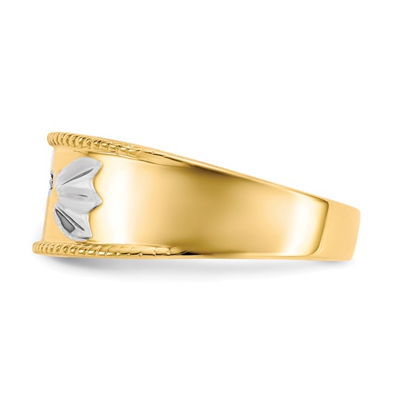Gold Diamond and Oynx Mens Wedding Band