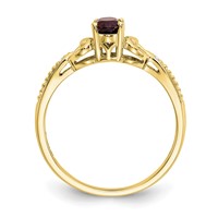 10K Yellow Gold 6x4mm Oval January Garnet and Diamond Ring - Size 7 view 2