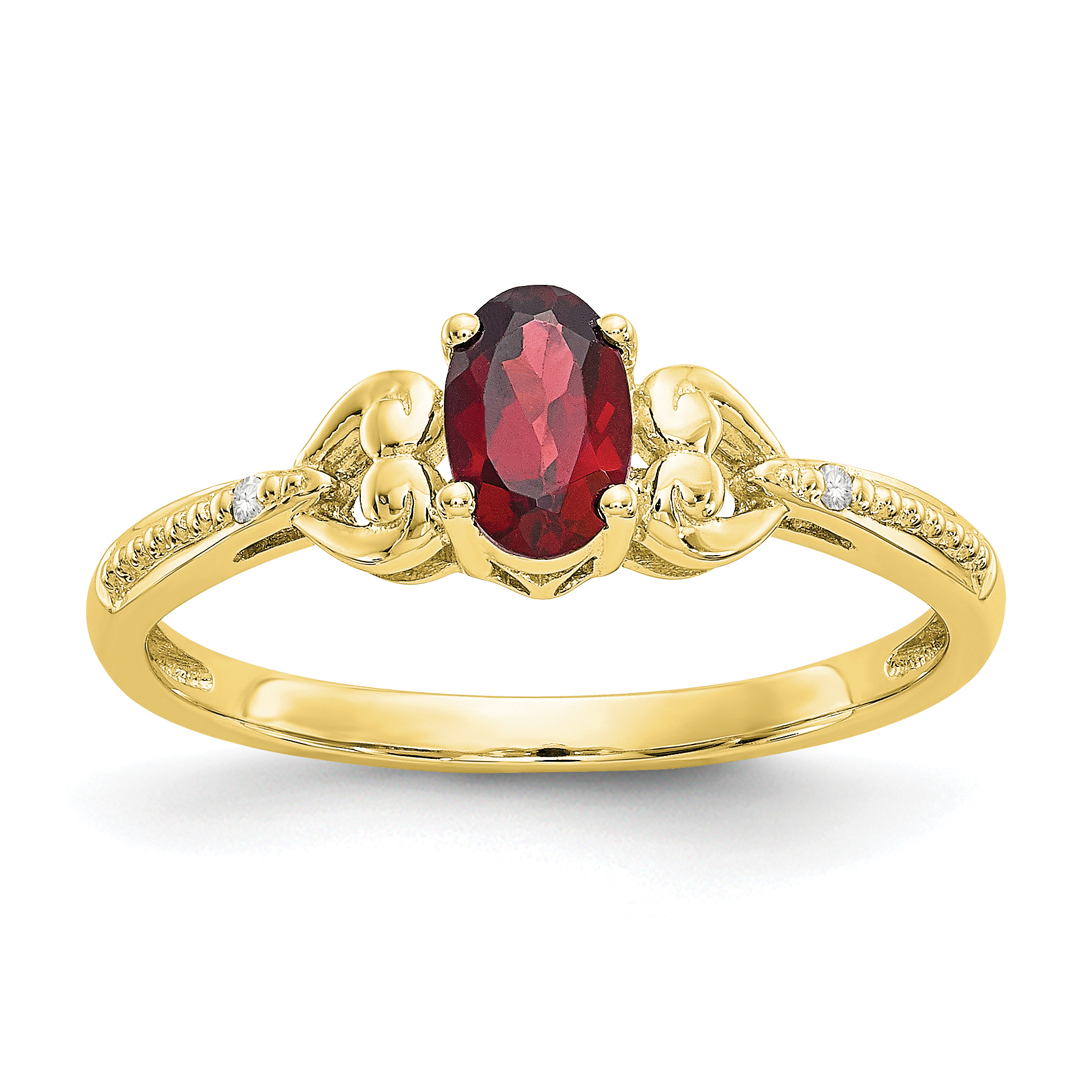 10K Garnet and Diamond Ring (10XB274)