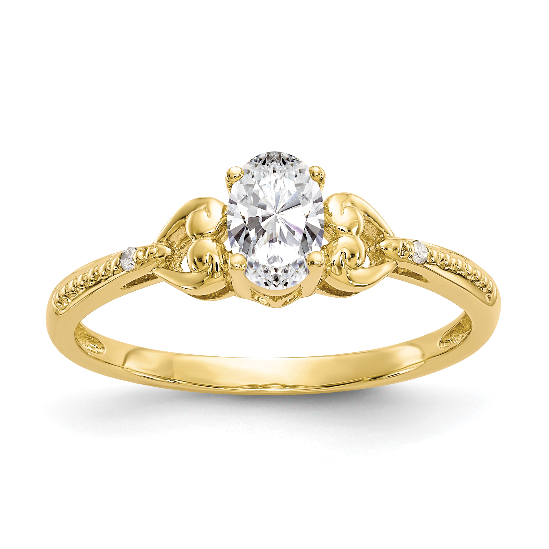 10K White Topaz and Diamond Ring (10XB277)