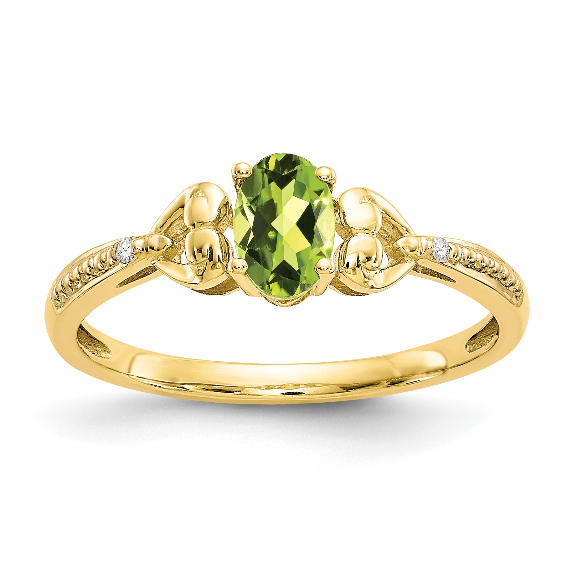 10K Peridot and Diamond Ring (10XB281)