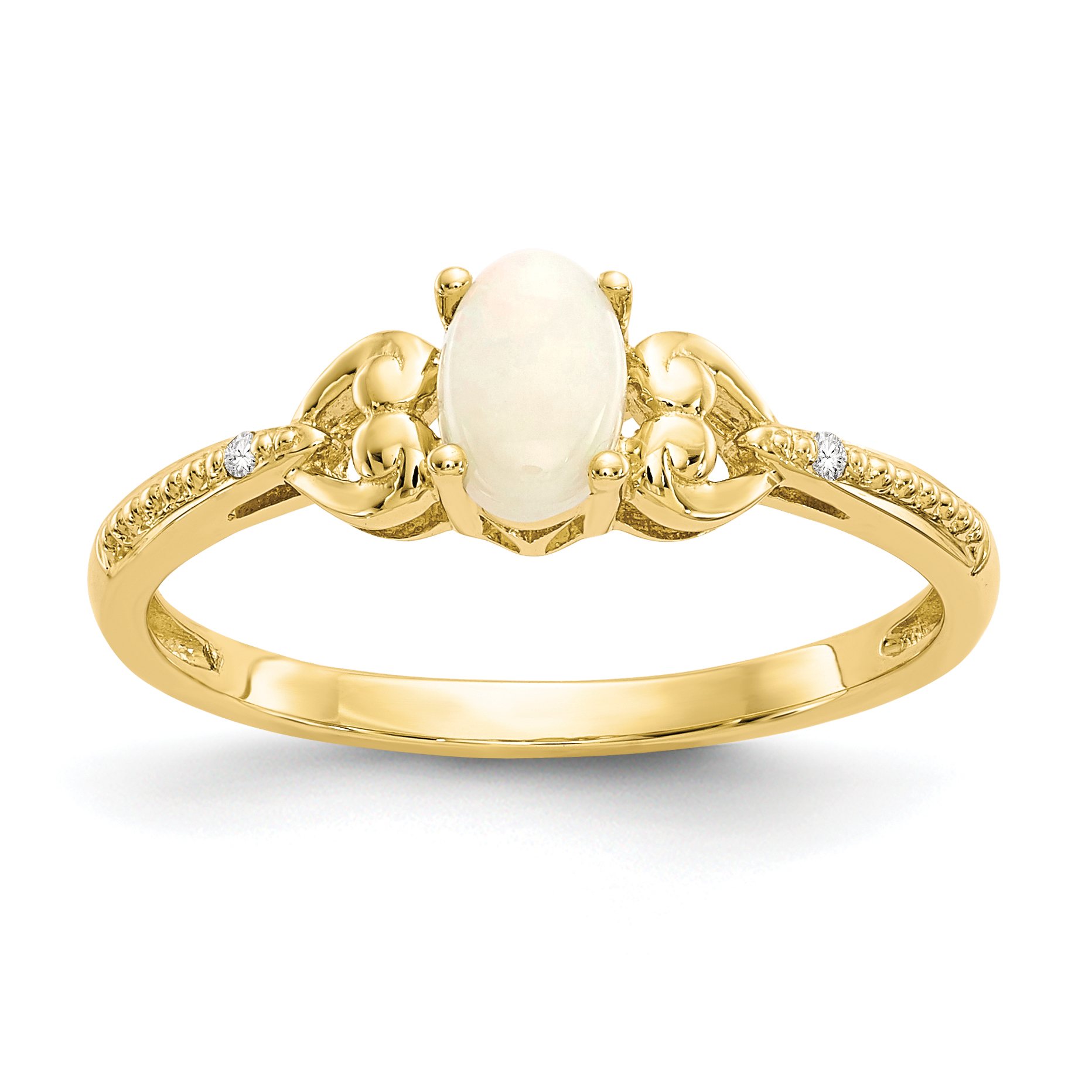 10K Opal and Diamond Ring (10XB283)