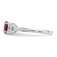 10K White Gold 6x 4mm Oval January Garnet and Diamond Ring view 4