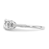 10K White Gold 6x 4mm Oval April White Topaz and Diamond Ring view 4