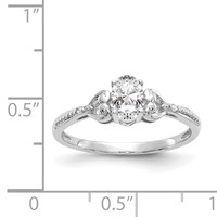 10K White Gold 6x 4mm Oval April White Topaz and Diamond Ring view 3