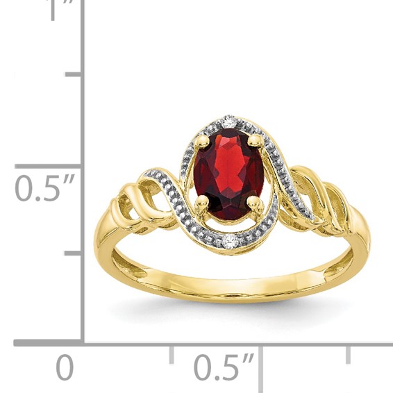 10K Gemstone and Diamond Ring