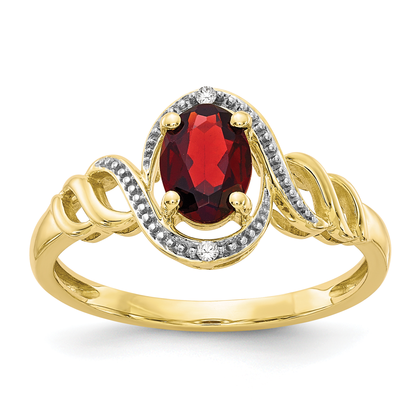 10K Garnet and Diamond Ring (10XB298)
